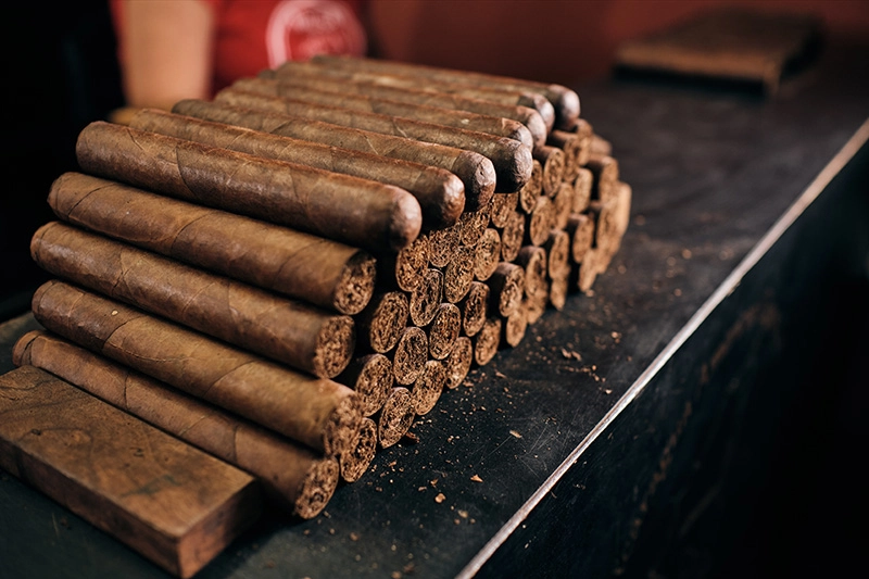 Dunbarton Cigars stacked during production